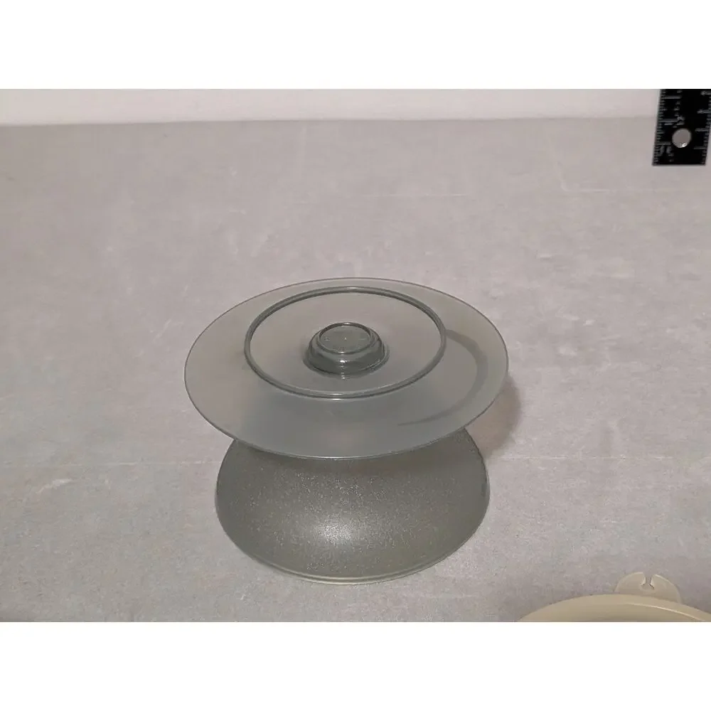 Vintage Tupperware 754 Smoky Gray Dessert Pudding Cups & Lids Set of 3 Retro